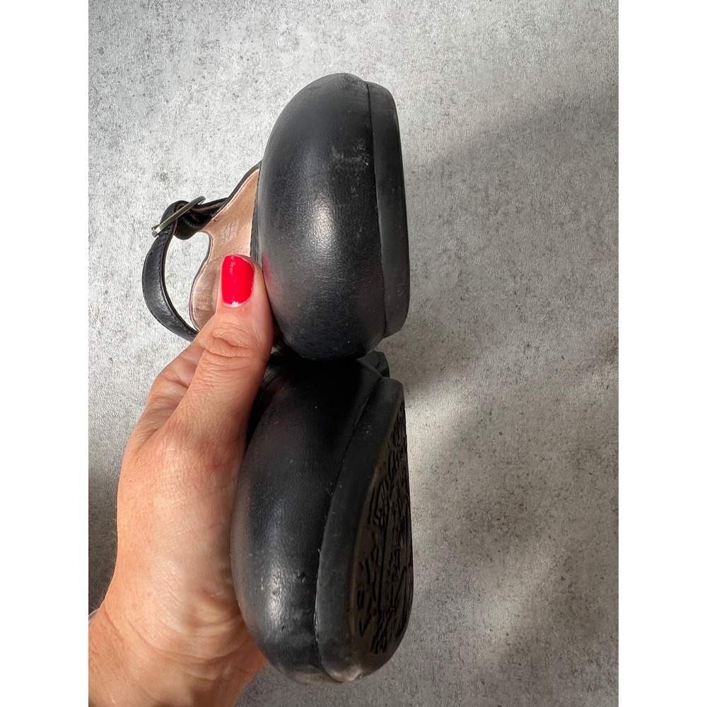 Dansko Mary Jane Shoes 39 8.5 Black Leather Buckle Strap Wedge Office Comfort - Picture 8 of 8